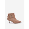Moteriški stileto batai su dekoratyvine sagtimi smėlio spalvos Nirilis | Auliniai batai moterims | jai24.lt