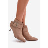 Moteriški stileto batai su dekoratyvine sagtimi smėlio spalvos Nirilis | Auliniai batai moterims | jai24.lt