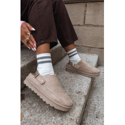 Moteriškos šlepetės, izoliuotos su kailiu ant platformos Camel Azida 199907