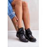 Lakuoti moteriški kulkšnies batai su dekoratyviniu izoliuotu juodu S.Barski HY42-021 | Auliniai batai moterims | jai24.lt