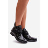 Lakuoti moteriški kulkšnies batai su dekoratyviniu izoliuotu juodu S.Barski HY42-021 | Auliniai batai moterims | jai24.lt