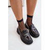 Lakuoti moteriški batai su dekoracija Juoda D&A LZ42-031 | Mokasinai moterims | jai24.lt