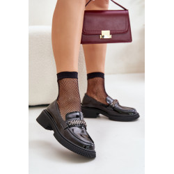 Patentiniai moteriški batai su dekoracija LZ42-030 juodi D&A 199925