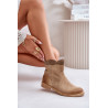 Žemi moteriški batai plokščiu kulnu Suede Lewski 3624 ruda | Auliniai batai moterims | jai24.lt