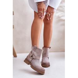 Moteriški zomšiniai batai plokščiu kulnu 3610 Lewski Cappucino 199954