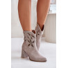 Zomšiniai ažūriniai kulkšnies batai ant kulno smėlio spalvos Lewski 3629 | Auliniai batai moterims | jai24.lt