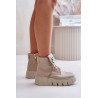 Zazoo 60511 odiniai kulkšnies batai moterims ant platformos izoliuoti smėlio spalvos | Auliniai batai moterims | jai24.lt