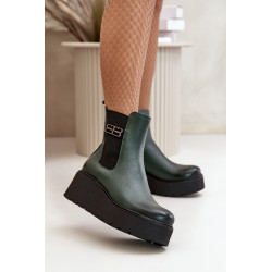 „Zazoo 60498“ moteriški auliniai batai „Chelsea“ ant platformos ir juodi 199986