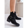 Zomšiniai izoliuoti kulkšnies batai su kulnais juodi Zazoo 60477 | Auliniai batai moterims | jai24.lt