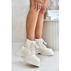 Šilti odiniai kulkšnies batai su storu padu GOE OO2N4126 juodi 199993