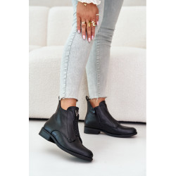 Lakuoti žemi moteriški batai ant plokščio kulno, izoliuoti juodi S.Barski HY42-120 juodi 200010