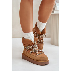 Moteriški zomšiniai sniego batai su storais raišteliais D.Franklin DFSH375003 Ruda 200017