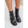 Lakuoti batai su kulnais, izoliuoti dekoracija MR880-021 Black D&A | Auliniai batai moterims | jai24.lt