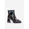 Lakuoti batai su kulnais, izoliuoti dekoracija MR880-021 Black D&A | Auliniai batai moterims | jai24.lt