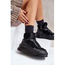 Moteriški Platformos Batai Su Avių Odos Lee Cooper LCJ-24-47-3145 Juodi 200097