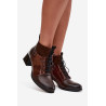 Zazoo 60503 Odiniai Auliniai Batai Su Kulnu Šilti Rudi | Auliniai batai moterims | jai24.lt