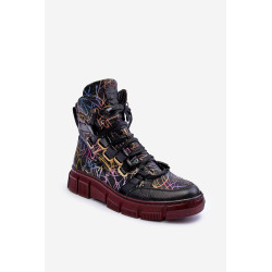 Odiniai Lygūs Kulkšnies Batai Su Kaspinais Maciejka 06158-25 Aukso 200115