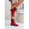 Odiniai Šilti Moteriški Batai Su Lygiais Kulnais Maciejka 06106-08 Raudoni | Auliniai batai moterims | jai24.lt