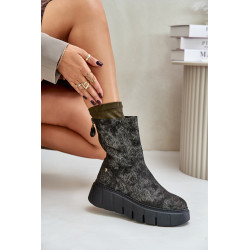 Moteriški Oda Batai Ant Masyvios Platformos Maciejka 06766-09 Khaki 200119