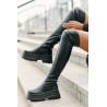 Knee High Batai Ant Masyvios Platformos Juodi Zinera | Ilgaauliai batai | jai24.lt