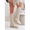 Moteriški Kojinės Batai Su Raišteliais Ant Lygios Pakulnės Bežiniai Vamisha | Ilgaauliai batai | jai24.lt