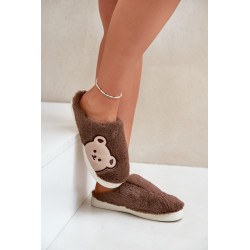 Moteriški Pūkuoti Šlepetės Su Meškiuku Rudos Fiorinella 200138