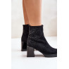 Izoliuoti moteriški kulkšnies batai su puošmena juoda D&A MR880-130 | Auliniai batai moterims | jai24.lt