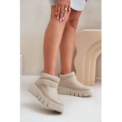 Zazoo 60470 Odinės Batai Šildomi Vilna Ant Platformos Šviesiai Bežiniai 200152