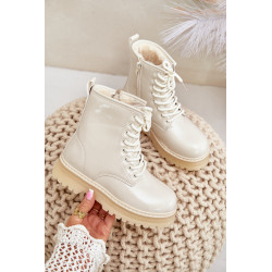 Šilti Mergaičių Lakuoti Batai Su Užtrauktuku Bežiniai Novita 200170