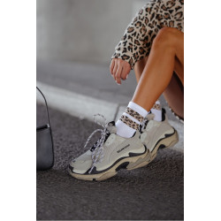 Moteriškos Kojinės Dvi Taškuotos Juostos Baltos 200184