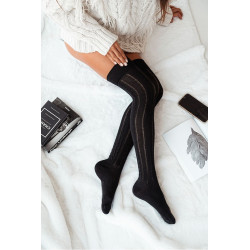 Moteriškos Pailgos Kojinės Su Nėriniais Smėlio Spalvos 200193