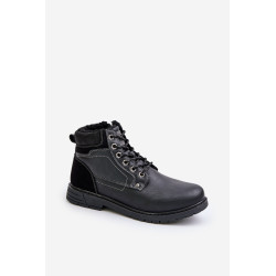 Šilti vyriški batai iš ekokožos juodi Venredia 200206