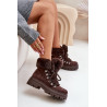 Moteriški aulinukai su raišteliais su kailiu tamsiai rudi Vaminia | Auliniai batai moterims | jai24.lt