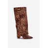 Moteriški Aukštakulniai Batai Iki Kelio Leopardas Rudas Portora | Ilgaauliai batai | jai24.lt