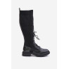 Šnerytės botai su elastinga viršūne juodi Vamilena | Ilgaauliai batai | jai24.lt