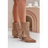 Suede Cowboy Batai Su Kulnu Ir Apvyniotais Šlaunies Bežiniai Zazoo 3488 | Auliniai batai moterims | jai24.lt