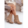Suede Cowboy Batai Su Kulnu Ir Apvyniotais Šlaunies Bežiniai Zazoo 3488 | Auliniai batai moterims | jai24.lt