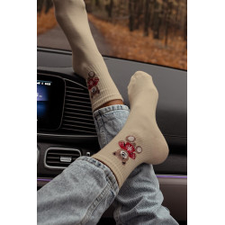 Moteriškos Kojinės Meška Megztinis Kreminės 200246