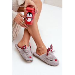 Kalėdiniai Šlepetės Su Elnio Motyvu Tamsiai Bežinės Sylaia 200254