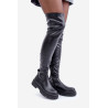 Kelių Aukščio Batai Su Lygiais Kulnais Juodi Feliri | Ilgaauliai batai | jai24.lt