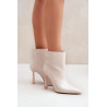 Lakuoti Smailūs Įsispiriami Batai Šviesiai Kreminiai Seliri | Auliniai batai moterims | jai24.lt