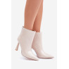 Lakuoti Smailūs Įsispiriami Batai Šviesiai Kreminiai Seliri | Auliniai batai moterims | jai24.lt