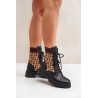 Moteriški Darbo Batai Su Kojinėmis Leopardo Raštu Juodi Penthis | Auliniai batai moterims | jai24.lt