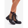 Moteriški Darbo Batai Su Kojinėmis Leopardo Raštu Juodi Penthis | Auliniai batai moterims | jai24.lt