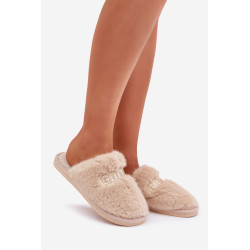 Moteriški Pūkuoti Šlepetės Su Meškiuku Ir Dekoratyviniais Elementais Bežiniai Innalise 200294