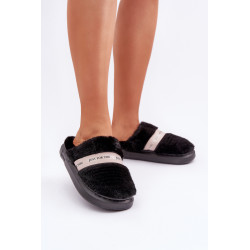 Pūkuoti Šlepetės Su Dekoratyvine Juosta Juodos Savalithea 200296