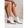 Batai Su Kulnu Natūrali Oda Zazoo 3673 Balti | Auliniai batai moterims | jai24.lt