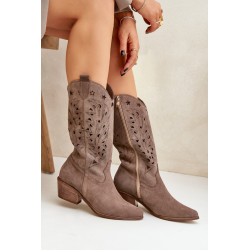 Suede Batai Su Išpjova Juodi Zazoo 3609 200310