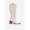 Odiniai Ilgi Batai Su Kulnu Balti Zazoo 3675 | Ilgaauliai batai | jai24.lt
