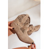 Suede cowboy auliniai batai su perforacija ant kulno 2994 Camel | Auliniai batai moterims | jai24.lt